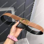 Hermes Etrier Buckle & Reversible Leather Strap 32 mm Noir / Gold