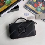Gucci Pebbled Calfskin Soho Travel Document Case Black