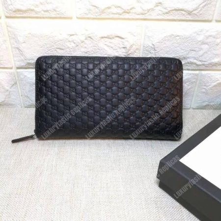 Gucci GG Micro Guccissima Zip Around Wallet Black - Image 7