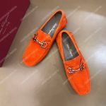 Salvatore Ferragamo Gancini Driving Shoe Orange