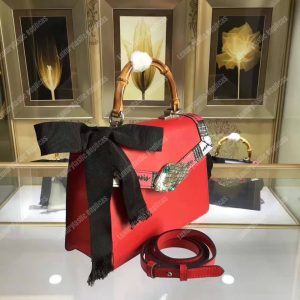 Gucci Lilith Leather Top Handle Bag Red - Image 9