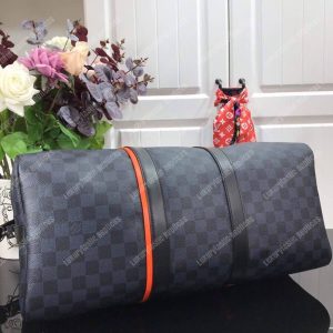 LV Keepall Bandoulière 45 Race Damier Cobalt Canvas - Image 4