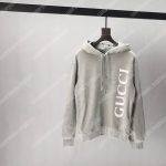 Gucci Print Hooded Sweatshirt Grey