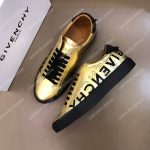Givenchy Shading Sneakers In Metallized Leather Gold