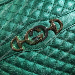 Gucci Laminated Leather Small Shoulder Bag Green - Image 8