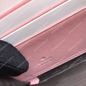 Gucci GG Marmont Zip Around Wallet Chevron Pink - Image 3