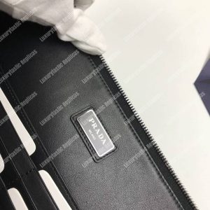 Prada Saffiano Leather Document Holder Triangle Logo Black - Image 3