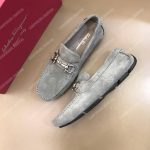 Salvatore Ferragamo Gancini Driving Shoe Gray
