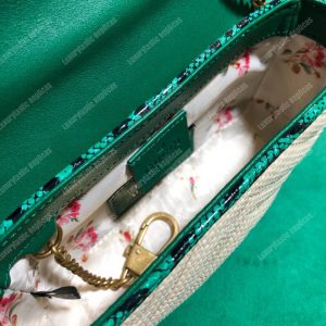 Gucci GG Marmont Matelassé Super Mini Bag Green Snakeskin Trim - Image 8