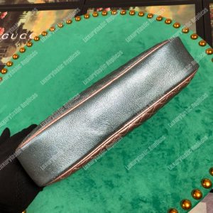 Gucci Laminated Leather Small Shoulder Bag Blue/Pink - Image 6