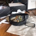 Gucci Leather Belt With Tiger Head