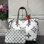 LV Neverfull MM Giant Jungle Print Ivoire