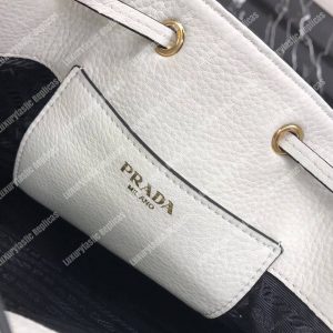 Prada Leather Bucket Bag White - Image 9
