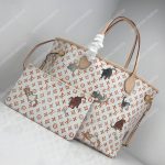 LV Neverfull MM Catogram White/Orange
