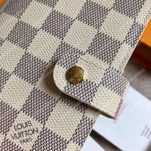 LV Small Ring Agenda Cover Damier Ebene White - Image 4