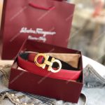 Salvatore Ferragamo Sized Gancini Belt Red / Black