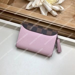 LV Croisette Compact Wallet Damier Ebene canvas w/ grained leather Magnolia - Image 3