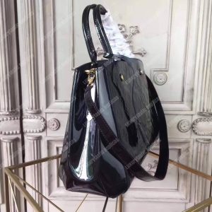 LV Montaigne MM Tote Bag Monogram Vernis Black - Image 3