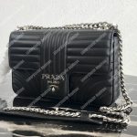 Prada Diagramme Medium Leather Bag Black