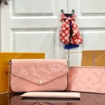 LV Pochette Felicie Monogram Vernis Leather Tivoli