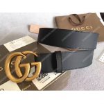 Gucci Black Leather Belt with Double G Buckle
