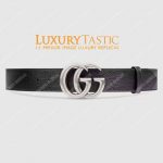 Gucci Leather Belt with Silver Double G Buckle