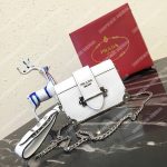 Prada Cahier Calf Leather Bag White