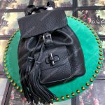 Gucci Leather Bamboo Tassel Mini Backpack Black