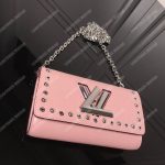 LV Twist Chain Wallet Epi Leather Rose Ballerine
