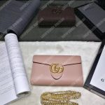 Gucci GG Marmont Leather Mini Chain Bag Magnolia