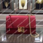 Gucci Padlock Leather Shoulder Bag Red