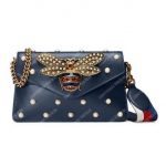 Gucci Broadway Leather Mini Bag Navy Blue