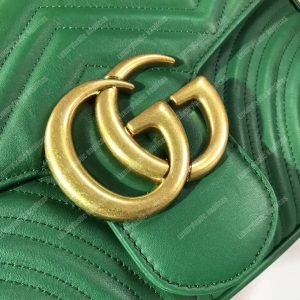 Gucci GG Marmont Medium Matelasse Shoulder Bag Emerald Green - Image 6