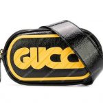 Gucci Oval Belt Bag Rubber Logo Black