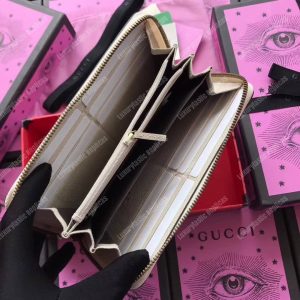 Gucci Print Leather Zip Around Wallet White - Image 4
