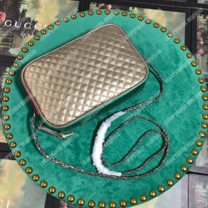 Gucci Laminated Leather Small Shoulder Bag Red/Green - Image 3