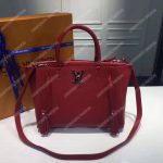 LV Lockmeto Handbag Luxury Leather Rubis