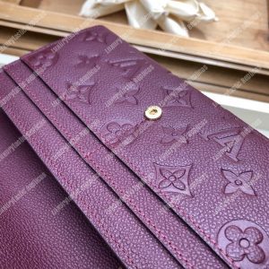 LV Sarah Wallet Monogram Empreinte Leather Raisin Purple - Image 8
