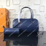 LV Soufflot Bag Black Epi Leather Blue