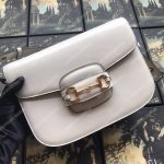 Gucci 1955 Horsebit Shoulder Bag White