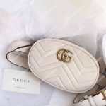 Gucci GG Marmont Matelassé Leather Belt Bag White