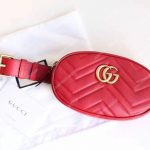 Gucci GG Marmont Matelassé Leather Belt Bag Hibiscus Red