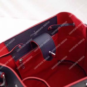 LV Lockme Bucket Marine Rouge Braided - Image 9