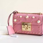 Gucci Padlock Shoulder Bag Pink With Pearls