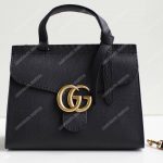 Gucci GG Marmont Small Top Handle Bag Lightweight Leather Black