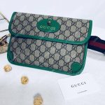 Gucci GG Supreme Belt Bag Green Trims