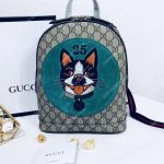 GUCCI Blue Bosco Patch GG Supreme Backpack﻿ Bag