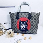 Gucci Mystic Cat Patch GG Supreme Tote Bag