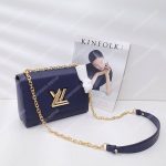 LV Twist MM Epi Leather Indigo Gold-Colored Lock