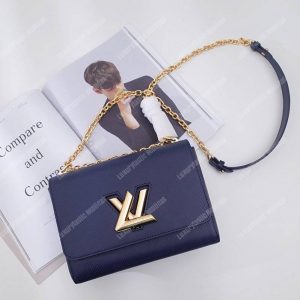 LV Twist MM Epi Leather Indigo Gold-Colored Lock - Image 5